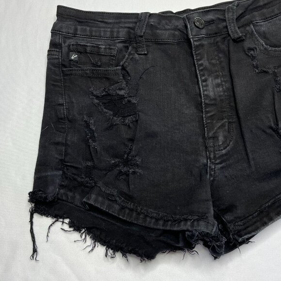 KanCan Distressed Black Jean Shorts Size 29 - Picture 2 of 6